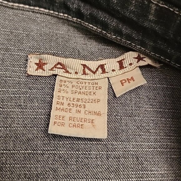 A.M.I. Vintage 90s Dark Wash Denim Vest, Size PM.  EUC! - Picture 6 of 6